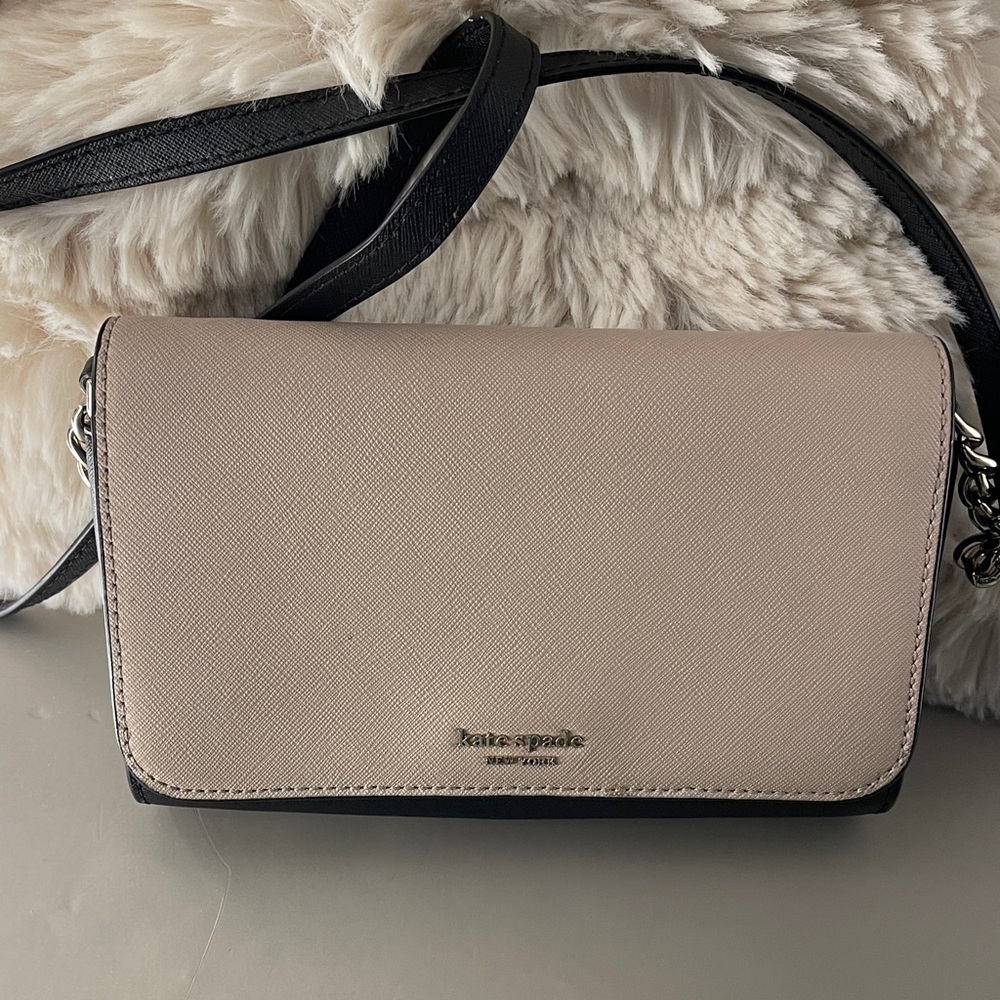 Kate Spade Taupe And Black Crossbody Bag Classic Design Kate Spade